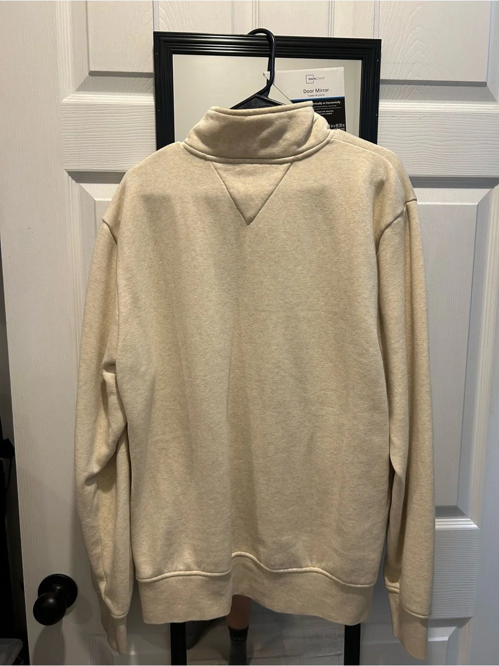 Tommy Hilfiger Men's Cream Zip-Up Mock Neck Sweater